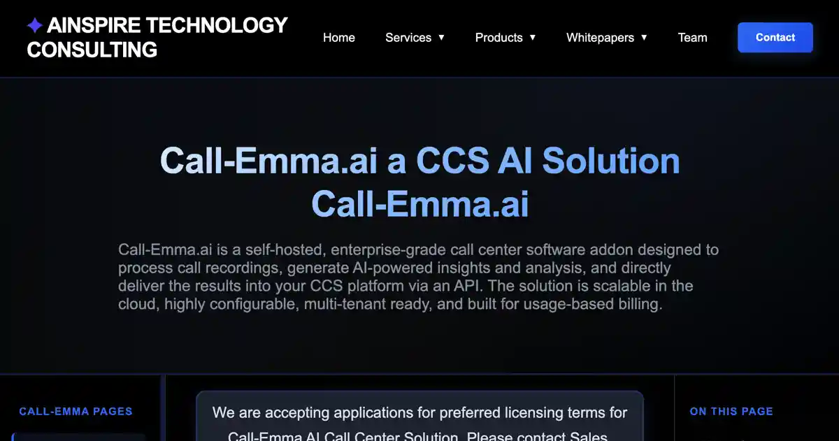 Call-Emma.ai System Overview - Architecture & Components - AInspire ...